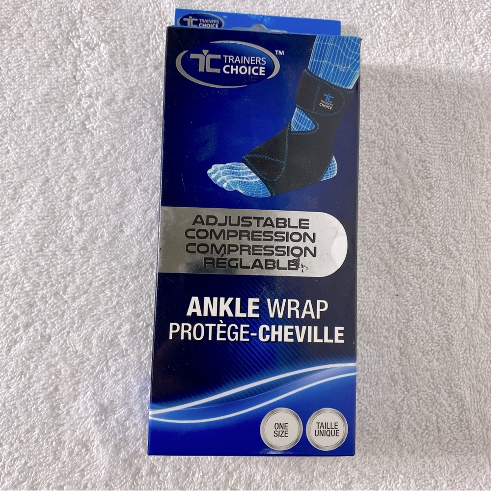 Trainers Choice Adjustable Compression Black Ankle Wrap OS NWT